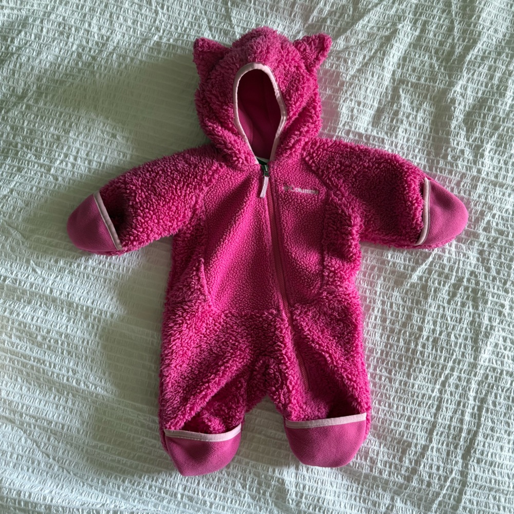 Columbia Pink Fleece Baby Footie